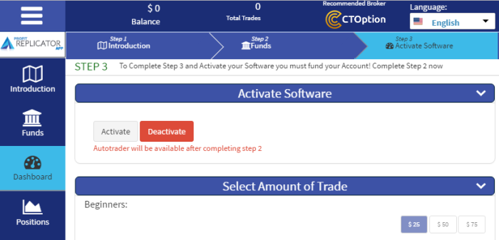 Apps with binary options